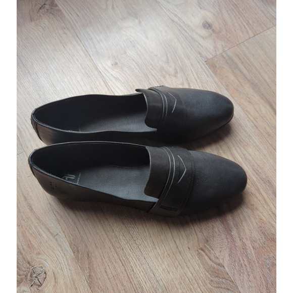 Frye Terri Buffalo Black Leather Penny Loafer Flats Womens 9 - Picture 6 of 16